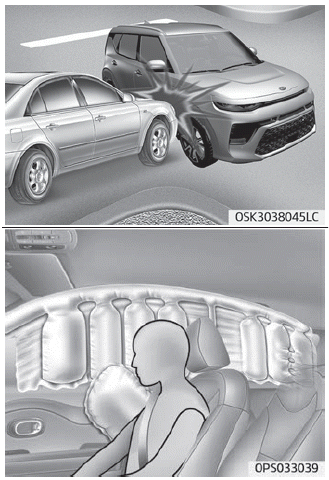 Kia Soul. Air bag inflation conditions