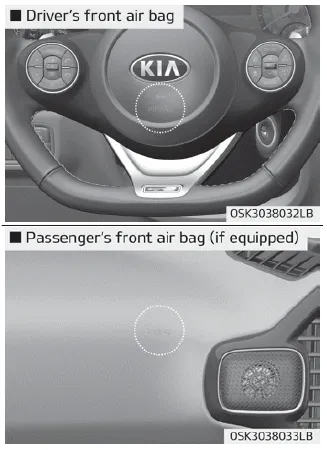 Kia Soul. Driver's and passenger's front air bag