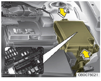 Kia Soul. Engine compartment fuse replacement