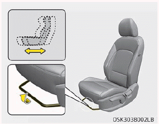 Kia Soul. Front seat adjustment - manual