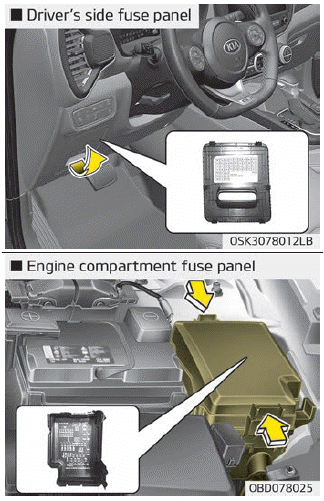 Kia Soul. Fuse/relay panel description