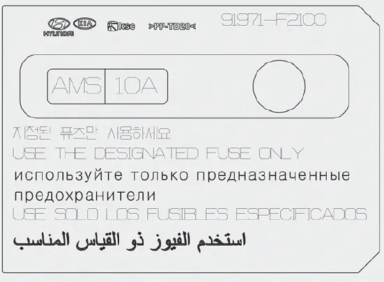 Kia Soul. Fuse/relay panel description