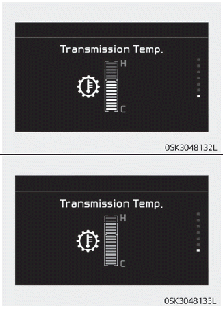 Kia Soul. LCD display for transmission temperature and warning message