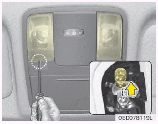 Kia Soul. Map lamp (Bulb type) bulb replacement