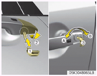 Kia Soul. Operating door locks from outside the vehicle