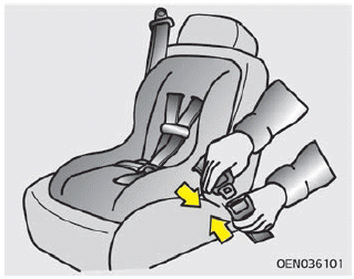 Kia Soul. Securing a Child Restraint System with a lap/shoulder belt