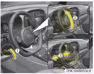 Kia Soul. Tilt & telescopic steering